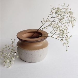 Speckled Stoneware vase/ salt cellar